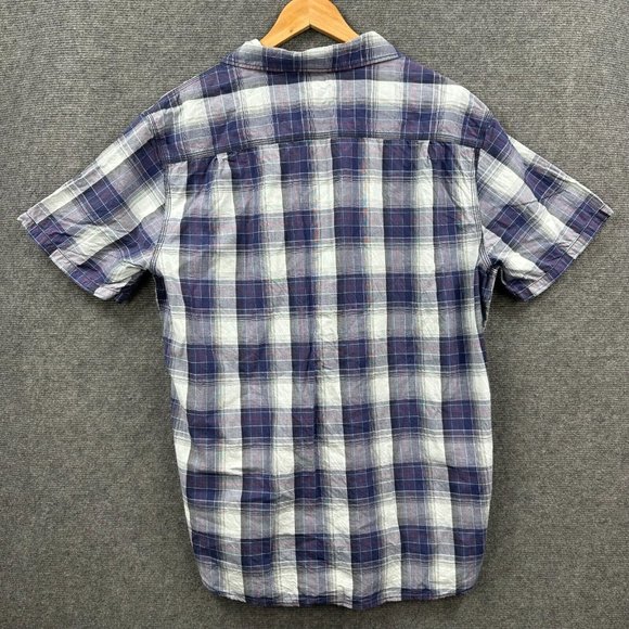 Levi Strauss Levi's Men's Casual Button Up Shirt Short Sleeve Plaid Blue Size XL - Picture 6 of 8